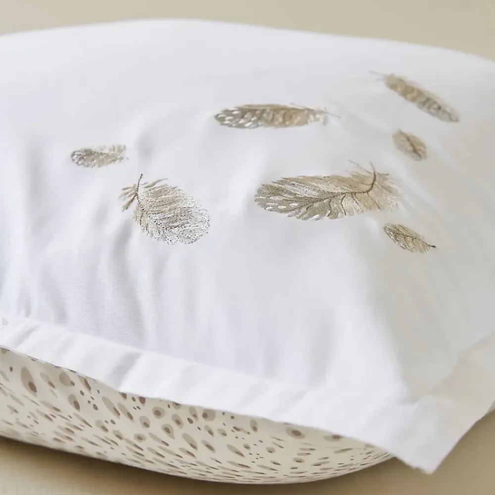 Linnea Taie d'oreiller brodée 50x80 cm en satin de coton NINA blanc* Taie D'Oreiller