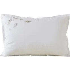 Linnea Taie d'oreiller brodée 50x80 cm en satin de coton NINA blanc* Taie D'Oreiller