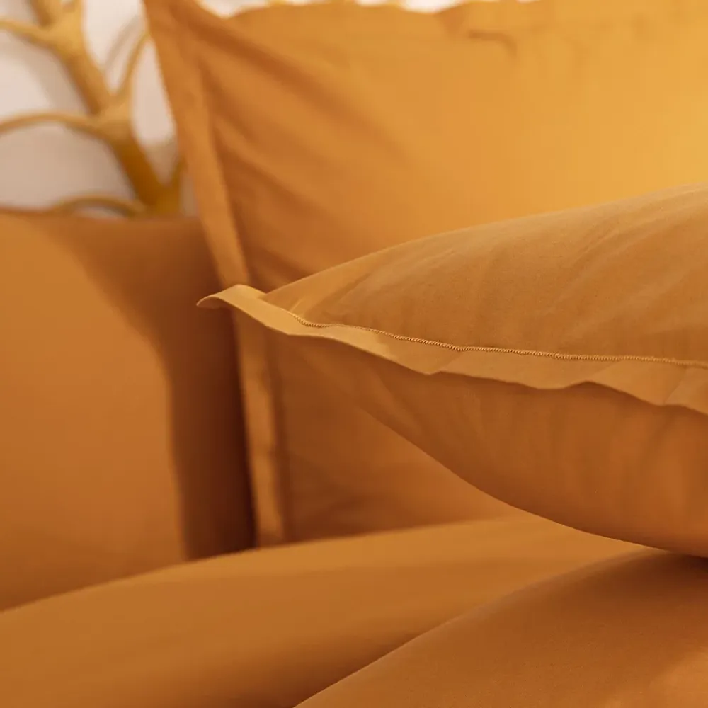 Atmosphera Créateur D'Intérieur Taie d'oreiller Carina coton 63x63cm jaune cumin - Atmosphera* Boutis, Couvre-Lit, Édredon