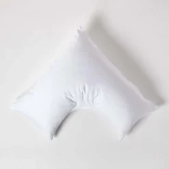 Taie d'oreiller cervical blanc en coton égyptien bio 400 fils ->Homescapes New