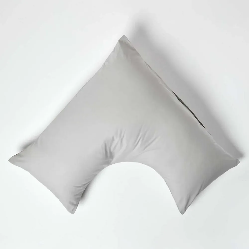 Homescapes Taie d'oreiller cervical gris acier 100% coton égyptien 200 fils -* Taie D'Oreiller