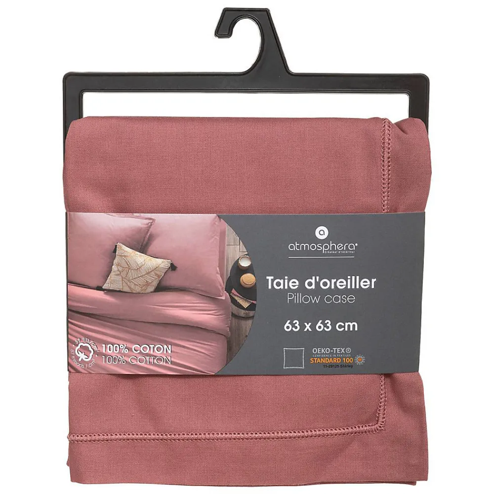 Atmosphera Créateur D'Intérieur Taie d'oreiller en coton - rose blush 63x63 cm - Atmosphera* Boutis, Couvre-Lit, Édredon