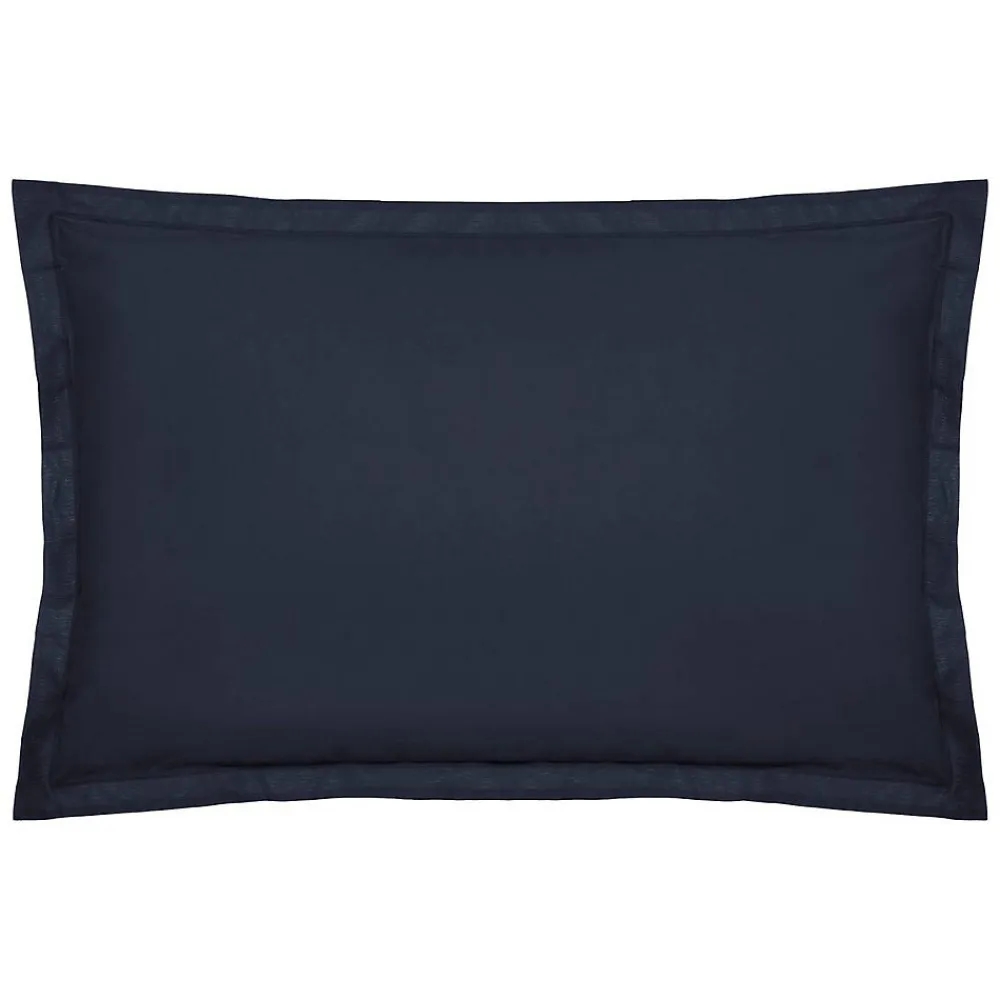 Taie d'oreiller en coton - bleu encre 50x70 cm - Atmosphera>Atmosphera Créateur D'Intérieur Discount