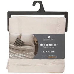 Taie d'oreiller en coton - lin 50x70 cm - Atmosphera><noscript><img width=