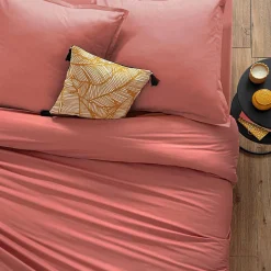 Taie d'oreiller en coton - rose blush 50x70 cm - Atmosphera><noscript><img width=