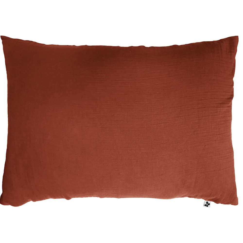 Taie d'oreiller en double gaze de coton 50 x 70 cm Terracotta>L'Effet Papillon Discount