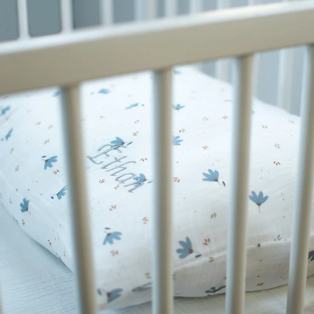 Sevira Kids Taie d'oreiller en gaze de coton Bleuet* Taie D'Oreiller