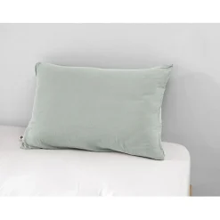 Taie d'oreiller "Gaïa" 60 x 60 cm & 50 x 70 cm "Gaze de Coton" - Gaïa Eucalyptus - 50 x 70 cm>L'Effet Papillon Clearance