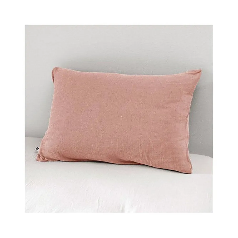 L'Effet Papillon Taie d'oreiller "Gaïa" 60 x 60 cm & 50 x 70 cm "Gaze de Coton" - Gaïa Rose Pêche - 50 x 70 cm* Taie D'Oreiller