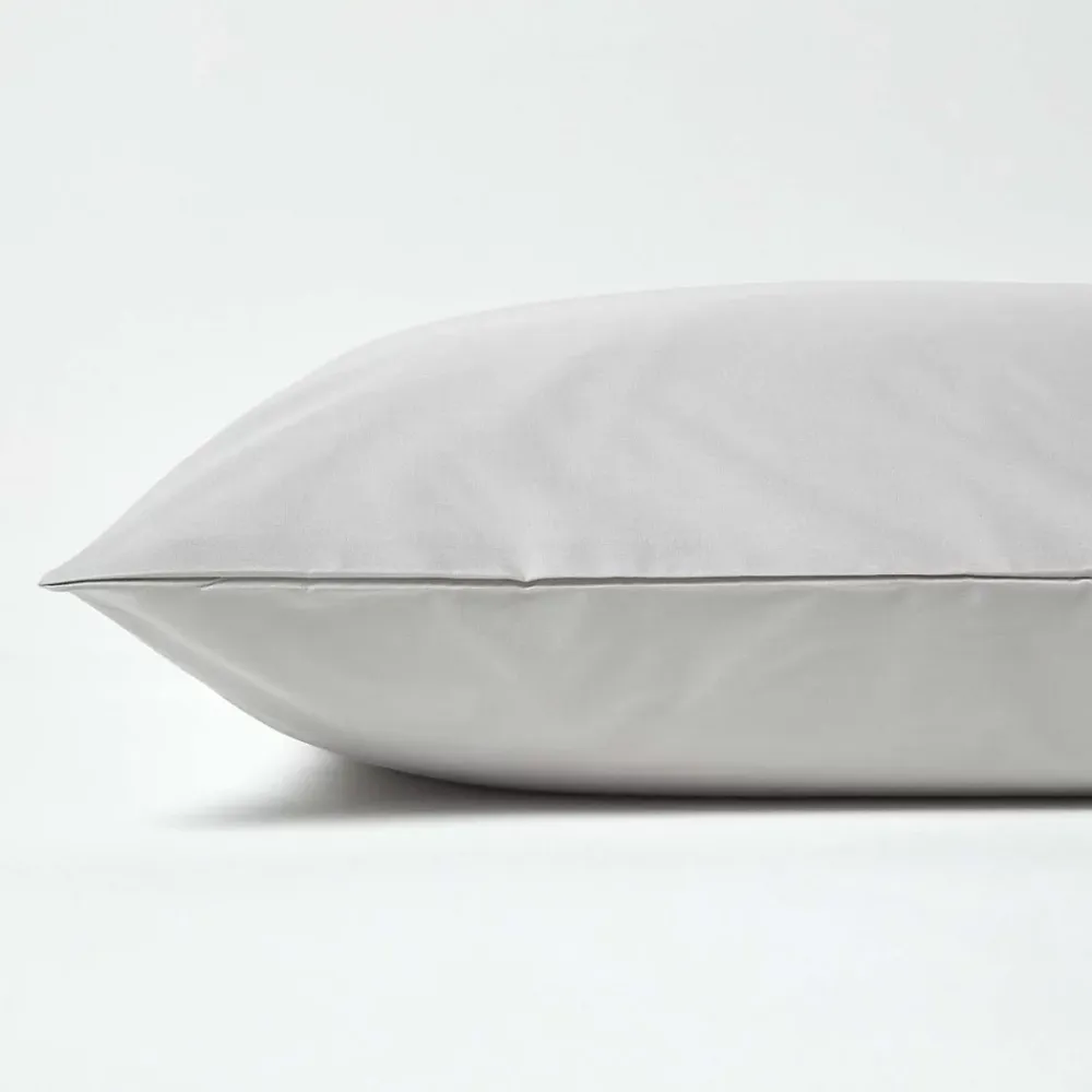 Homescapes Taie d'oreiller gris acier 100% coton égyptien 200 fils, 50x75 cm -* Taie D'Oreiller