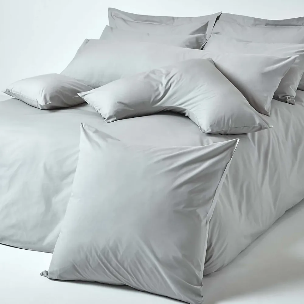 Homescapes Taie d'oreiller gris acier 100% coton égyptien 200 fils, 50x75 cm -* Taie D'Oreiller