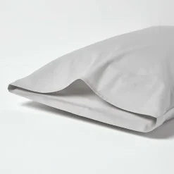 Homescapes Taie d'oreiller gris acier 100% coton égyptien 200 fils, 50x75 cm -* Taie D'Oreiller