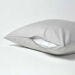 Taie d'oreiller gris acier 100% coton égyptien 200 fils, 60x60 cm -><noscript><img width=