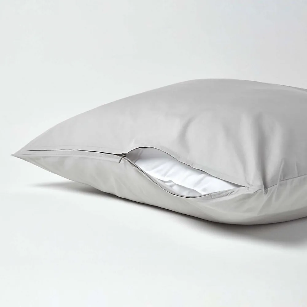 Taie d'oreiller gris acier 100% coton égyptien 200 fils, 60x60 cm ->Homescapes Hot