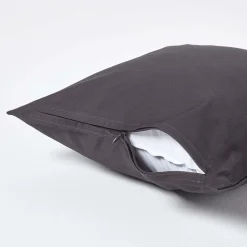 Taie d'oreiller gris foncé en satin de coton égyptien 1000 fils, 40x40 cm -><noscript><img width=