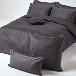 Taie d'oreiller gris foncé en satin de coton égyptien 1000 fils, 40x40 cm -><noscript><img width=