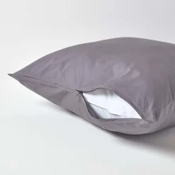 Taie d'oreiller gris foncé 100% coton égyptien 200 fils, 80x80 cm -><noscript><img width=