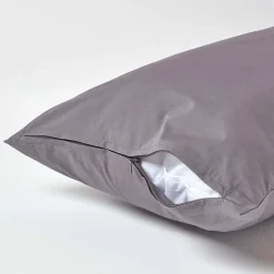 Taie d'oreiller gris foncé 100% coton égyptien 200 fils, 40x80 cm -><noscript><img width=