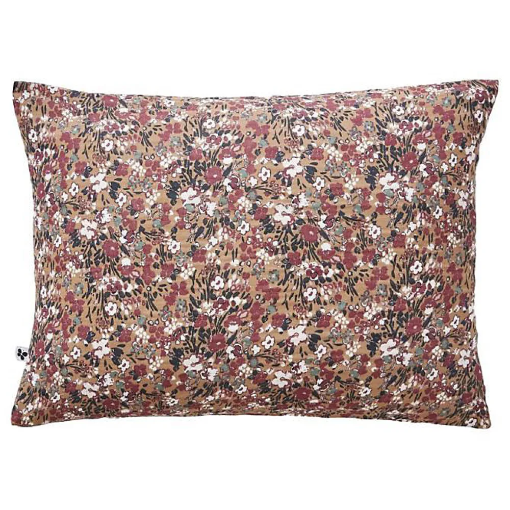 Taie d'oreiller imprimée "Capucine" 60 x 60 cm & 50 x 70 cm "Gaze de Coton" - Capucine Camel - 50 x 70 cm>L'Effet Papillon Hot