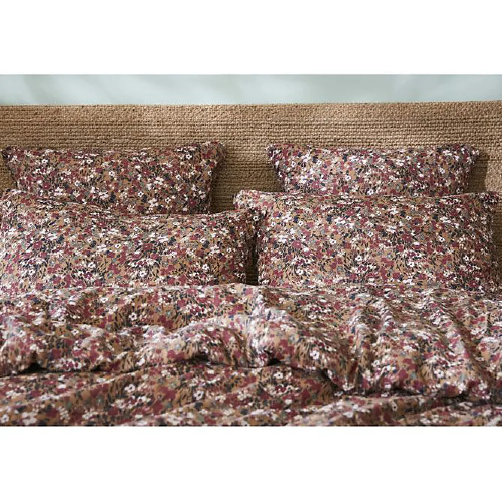Taie d'oreiller imprimée "Capucine" 60 x 60 cm & 50 x 70 cm "Gaze de Coton" - Capucine Camel - 50 x 70 cm>L'Effet Papillon Hot