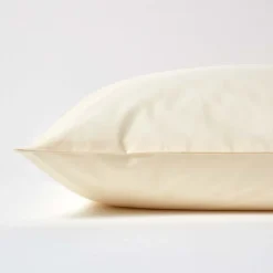 Homescapes Taie d'oreiller ivoire 100% coton égyptien 200 fils, 80x80 cm -* Taie D'Oreiller