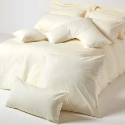 Homescapes Taie d'oreiller ivoire 100% coton égyptien 200 fils, 50x75 cm -* Taie D'Oreiller