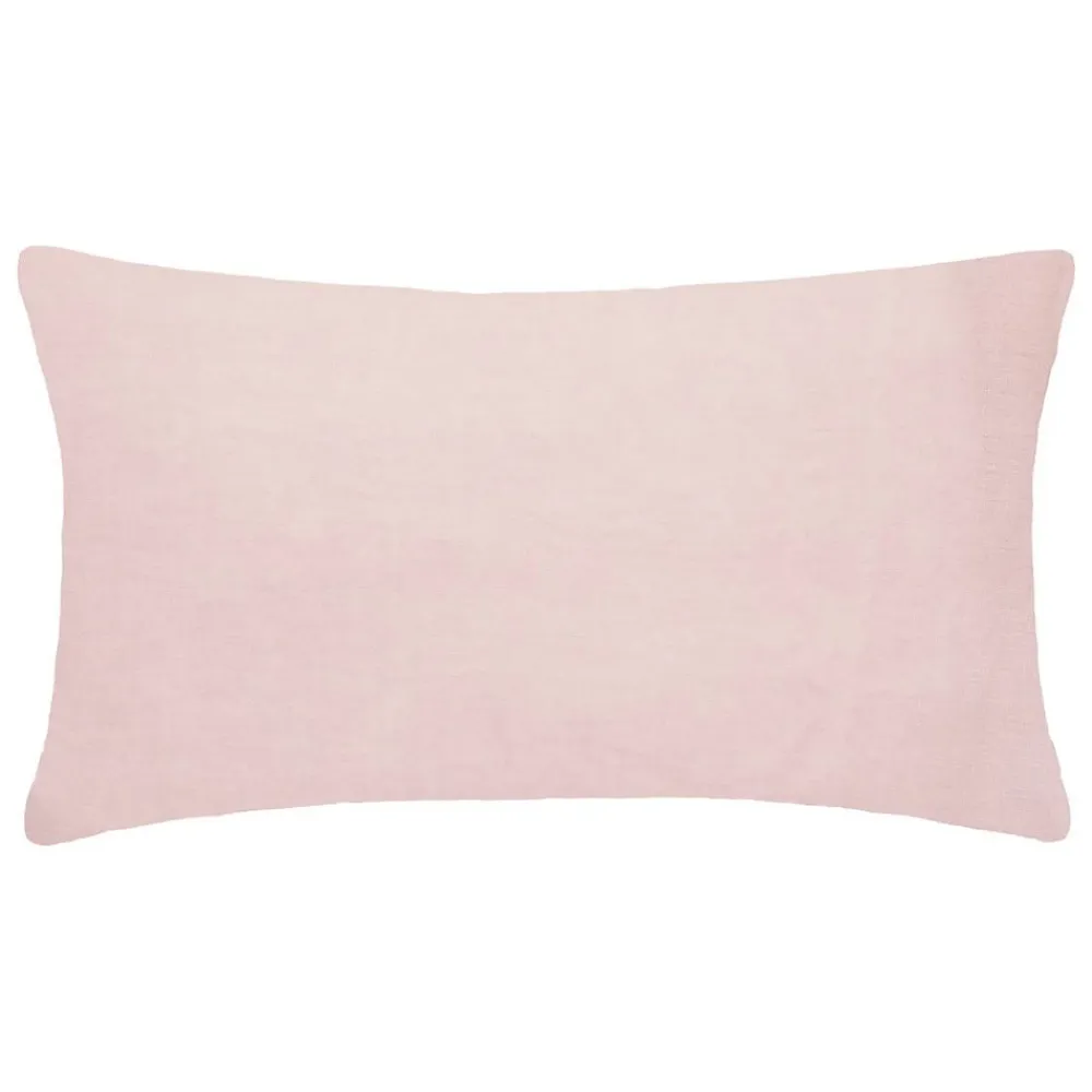 Atmosphera Créateur D'Intérieur Taie d'oreiller "Linah" - rose - lin lavé 50x70 cm - Atmosphera* Boutis, Couvre-Lit, Édredon