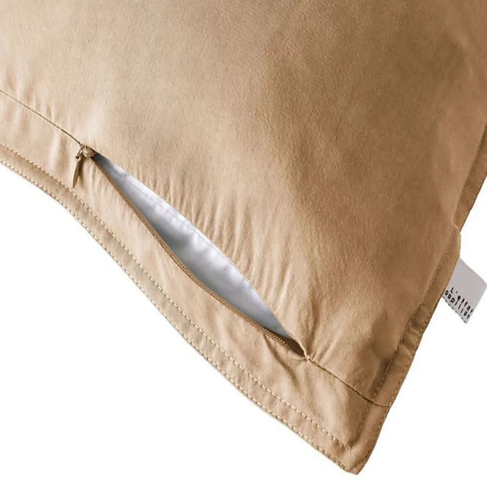Taie d'oreiller "Lysandre" toutes dimensions "Lyocel" - Lysandre Camel - Taie d'oreiller 63 x 63 cm>L'Effet Papillon Outlet