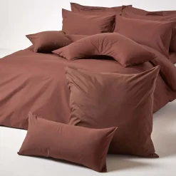 Homescapes Taie d'oreiller marron chocolat 100% coton égyptien 200 fils, 40x80 cm -* Taie D'Oreiller