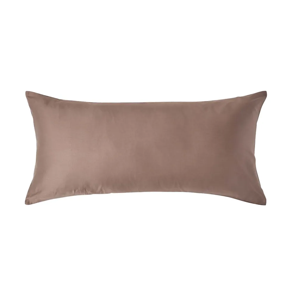 Homescapes Taie d'oreiller marron en coton égyptien bio 400 fils, 40x80 cm -* Taie D'Oreiller