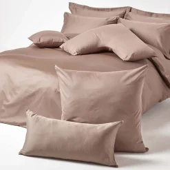 Taie d'oreiller marron en coton égyptien bio 400 fils, 50x75 cm -><noscript><img width=