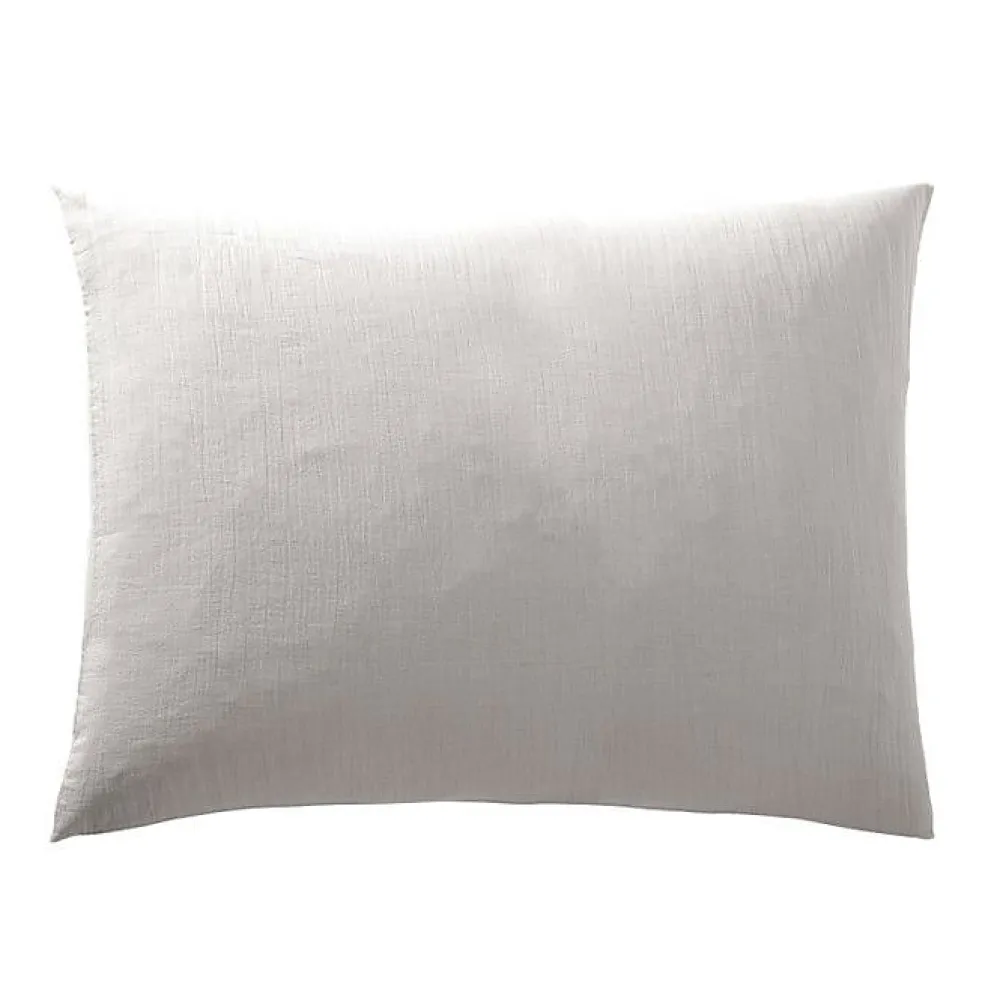 Coton Pur Taie d'oreiller "Noah" 50 x 70 cm "Gaze de Coton" - Noah Perle* Taie D'Oreiller