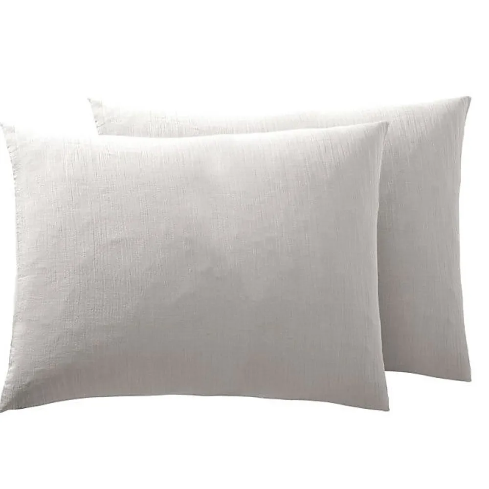Coton Pur Taie d'oreiller "Noah" 50 x 70 cm "Gaze de Coton" - Noah Perle* Taie D'Oreiller