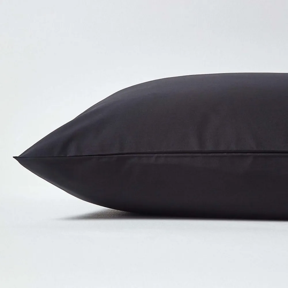 Taie d'oreiller noir 100% coton égyptien 200 fils, 40x40 cm ->Homescapes Sale