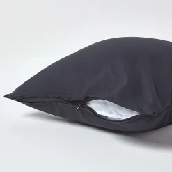 Taie d'oreiller noir 100% coton égyptien 200 fils, 40x40 cm -><noscript><img width=