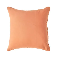 Taie d'oreiller orange en lin lavé, 60x60 cm ->Homescapes Clearance