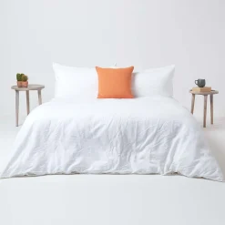 Taie d'oreiller orange en lin lavé, 40x80 cm -><noscript><img width=