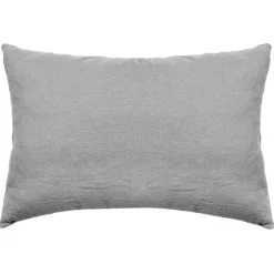 Taie d'oreiller PALACE pur coton lavé 50x70 cm uni gris acier>Linnea Sale