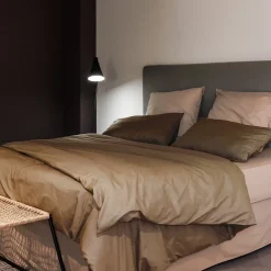 Linnea Taie d'oreiller PALACE pur coton lavé 65x65 cm uni marron cognac* Taie D'Oreiller
