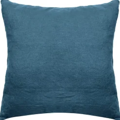 Linnea Taie d'oreiller PALACE pur coton lavé 65x65 cm uni bleu marine* Taie D'Oreiller