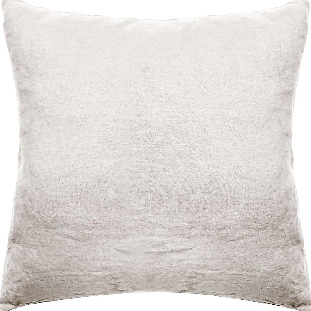 Taie d'oreiller PALACE pur coton lavé 65x65 cm uni beige naturel>Linnea Online