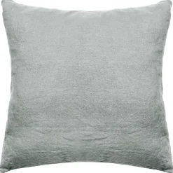 Linnea Taie d'oreiller PALACE pur coton lavé 65x65 cm uni vert lichen* Taie D'Oreiller