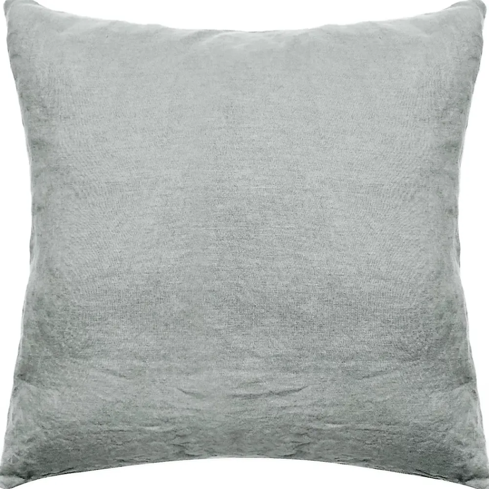 Linnea Taie d'oreiller PALACE pur coton lavé 65x65 cm uni vert lichen* Taie D'Oreiller