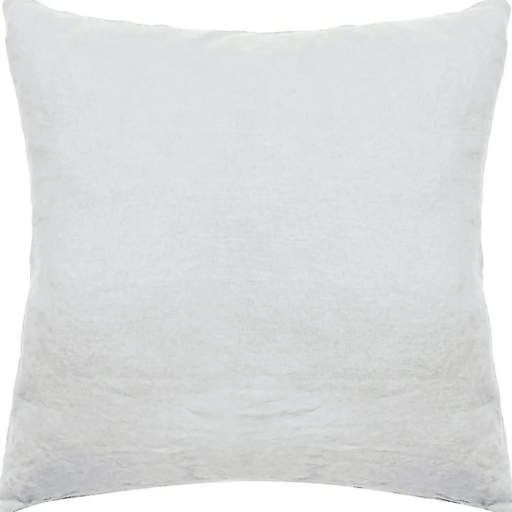 Taie d'oreiller PALACE pur coton lavé 65x65 cm uni blanc neige>Linnea New
