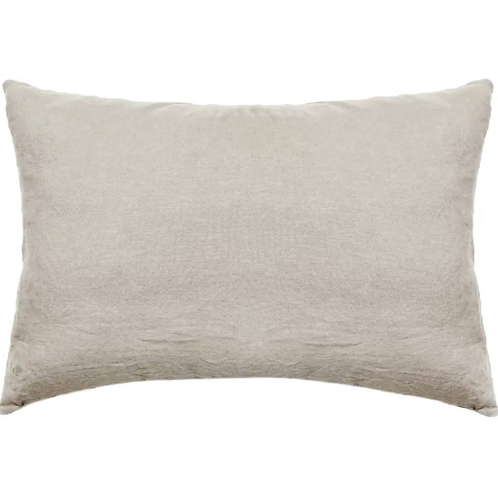Linnea Taie d'oreiller PALACE pur coton lavé 50x70 cm uni beige lin* Taie D'Oreiller