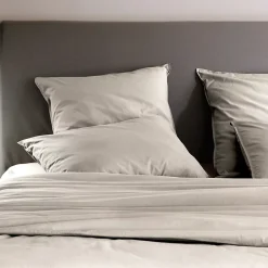 Linnea Taie d'oreiller PALACE pur coton lavé 50x70 cm uni beige lin* Taie D'Oreiller