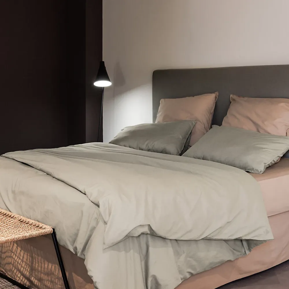 Linnea Taie d'oreiller PALACE pur coton lavé 50x70 cm uni beige lin* Taie D'Oreiller