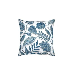 Taie d'39oreiller percale de coton motif feuillage 63x63cm>Eden Outlet