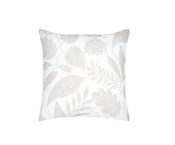Taie d'39oreiller percale de coton motif feuillage 63x63cm>Eden Outlet