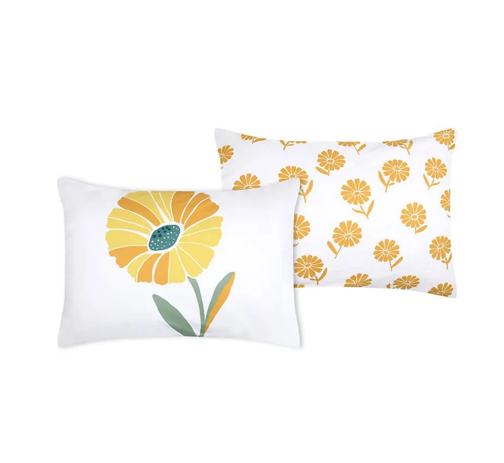 Taie d'39oreiller percale de coton motif floral 50x70cm>Eden Hot